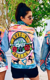 #34 GUNS AND ROSES Hand Painted Jacket