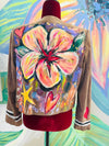 #51 HIBISCUS FLOWER Hand Painted Jacket